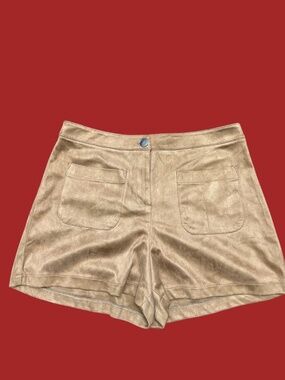 Lush High Waisted Shorts. Rich Camel Color